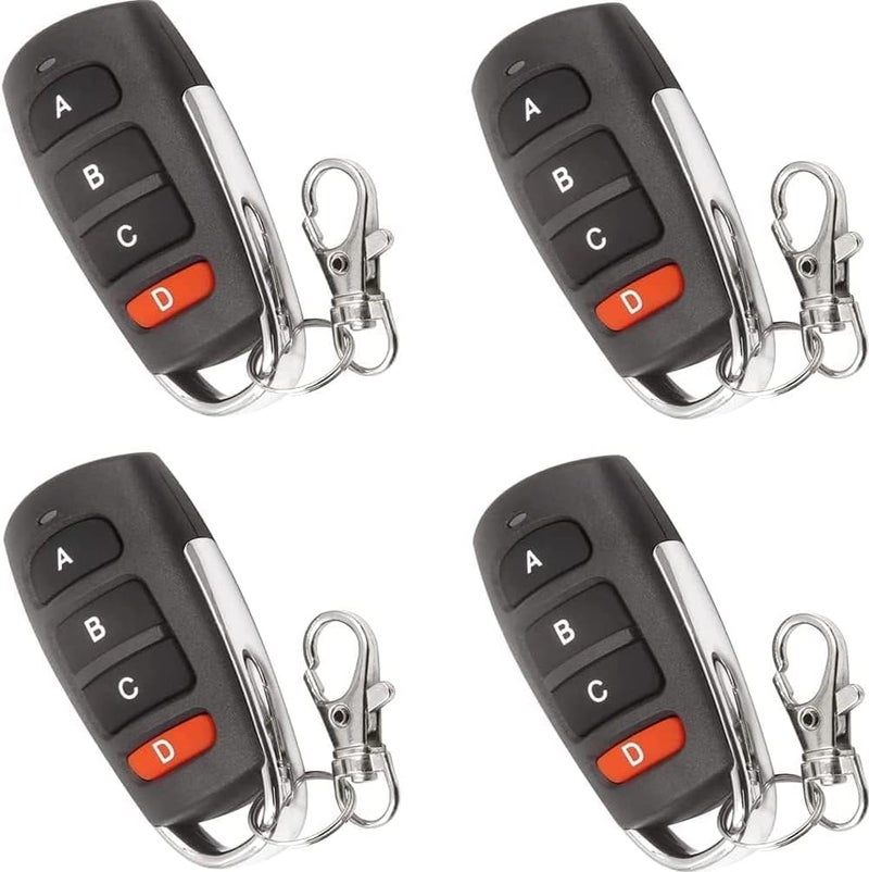 4 PCS Universal Duplicator Remote Garage Door Remote, 433.92 Mhz Remote for Gate, Remote Control Key Fob, Replacement Garage Door Electric Gate, Cloning Remote Control Keychain (4 PCS) - Image 1