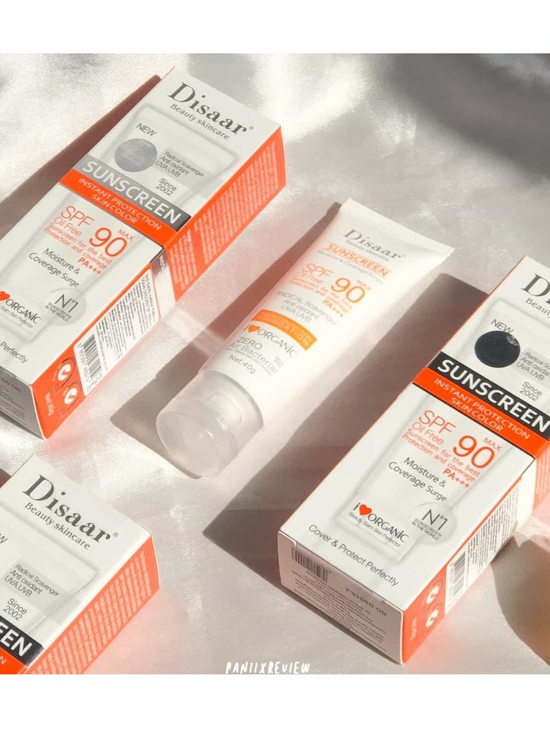 Disaar Buy 2 Get 2 Original Disaar Sunscreen SPF 90 PA+++ Oil Free Sunblock for Face and Body Lightweight Long Lasting Waterproof UV Protection Whitening and Anti Aging Daily Sun Cream I Love Organic Suitable for All Skin Types - Image 3