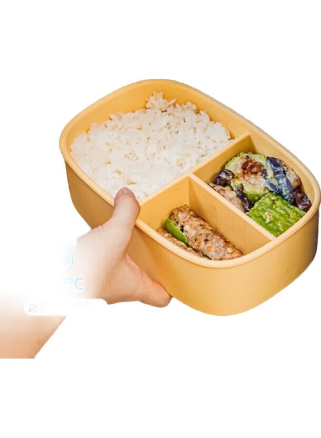 SHUEHO Shuke Xiaoshi Guang Silicone Lunch Box, Office Worker Compartmentalized Bento Box, Student Microwave-Safe Divided Portable Meal Container, Medium Size - Image 1