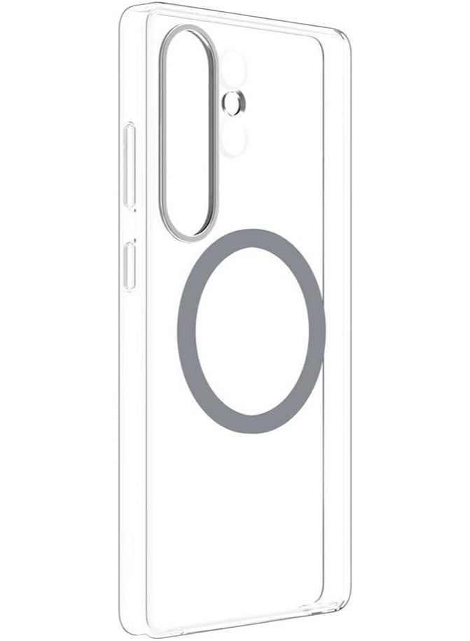 MUNTAQI Clear MagSafe Case for Samsung Galaxy S25 Ultra – Shockproof Slim Protective Phone Cover with Magnetic Ring Support, Anti-Yellowing Hard PC Back, Wireless Charging Compatible - Image 5