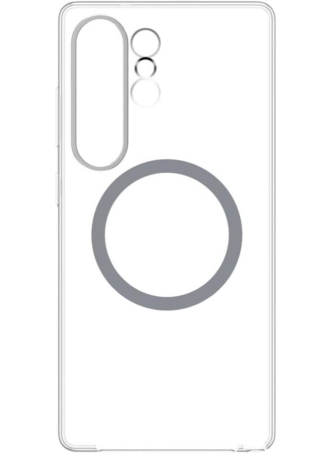 MUNTAQI Clear MagSafe Case for Samsung Galaxy S25 Ultra – Shockproof Slim Protective Phone Cover with Magnetic Ring Support, Anti-Yellowing Hard PC Back, Wireless Charging Compatible - Image 1