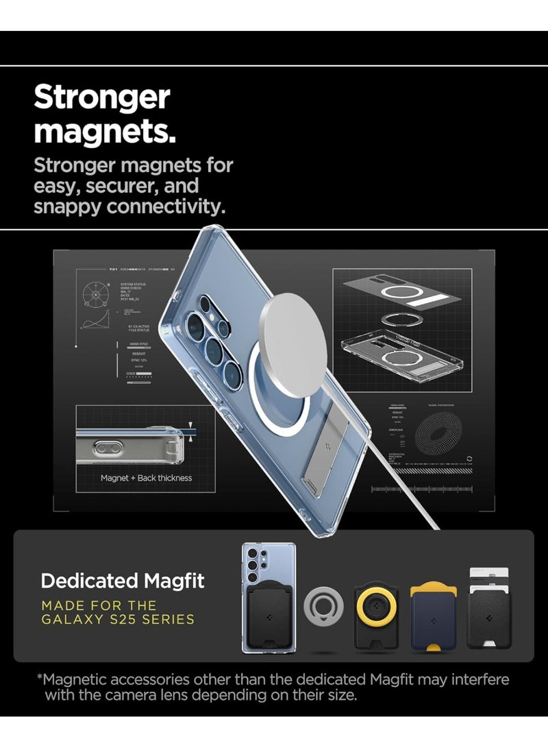 MUNTAQI Clear MagSafe Case for Samsung Galaxy S25 Ultra – Shockproof Slim Protective Phone Cover with Magnetic Ring Support, Anti-Yellowing Hard PC Back, Wireless Charging Compatible - Image 2