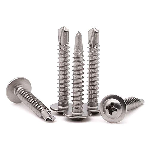RoyceMart #8 x 1-1/2" (100 Pack) Wafer Head Self Drilling Screws, 410 Stainless Steel Phillips Modified Truss Head Self Tapping Screws for Sheet Metal, No Pre-drilled Needs - Image 5