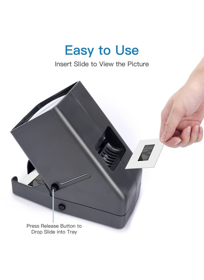 35mm Slide and Film Viewer, Negative Viewer, Desk Top LED Lighted Illuminated Viewing, 3X Magnification, USB Powered