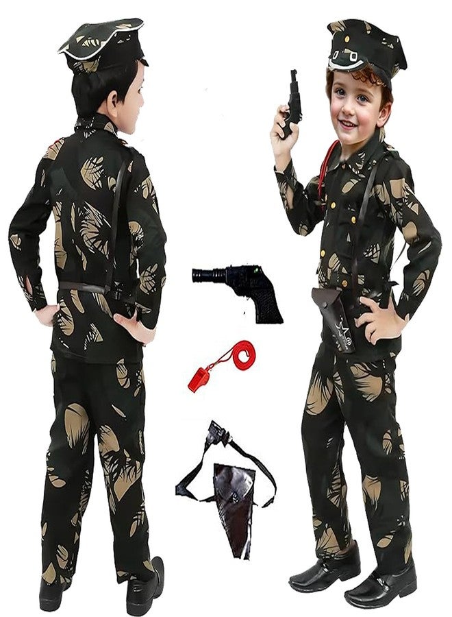 The GrowSome Polyester Fancy Dress Indian Army Costume,Army Dress For Kids,Republic Day Costume,Soldier Dress For Boys/Girls,Fancy Dress Costume,Army Costume Dress For Kids Boys And Girls(1-2 Year) - Image 1