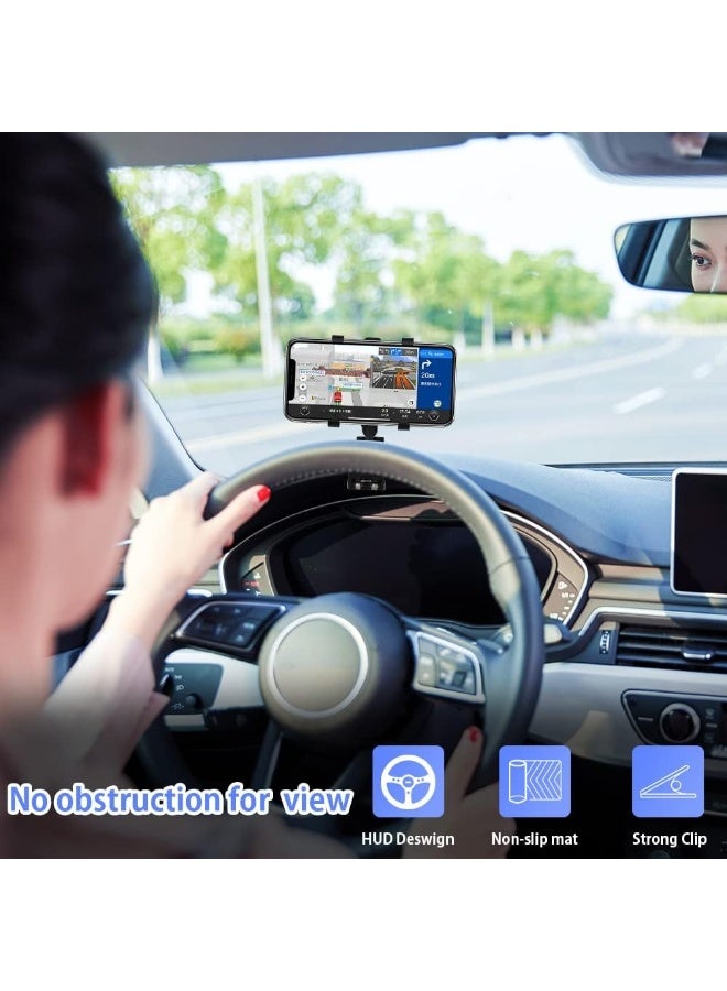 Non-Slip Car Phone Clip Holder Dashboard Cellphone Mount HUD Mobile Phone Holder For Car Compatible For IPhone 13 12 11 Pro Max XS XR SE X 8 7 6 Plus 6S Samsung Galaxy S20 S10 S9 S - Image 3