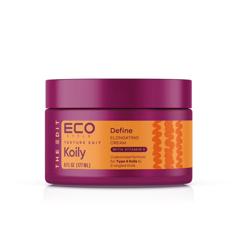 Eco Style Elongating Cream, Texture Edit, Koily Define Gel Para Cabello for Type 4 curly hair, 6oz. - Image 1