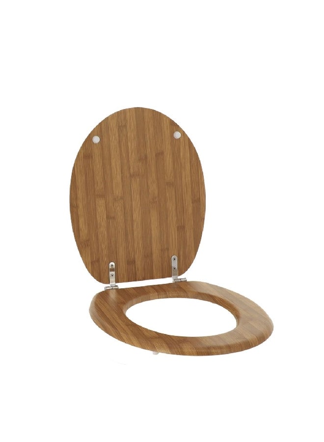 Tendance MDF Wood Toilet Seat with Fixing Kit Bamboo 18 Inch 4119195 - Image 2