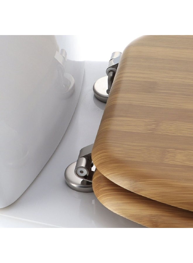 Tendance MDF Wood Toilet Seat with Fixing Kit Bamboo 18 Inch 4119195 - Image 3