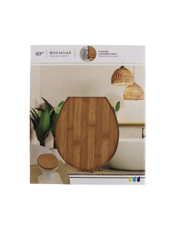 Tendance MDF Wood Toilet Seat with Fixing Kit Bamboo 18 Inch 4119195 - Image 4