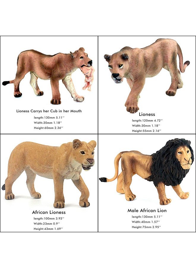 FUNSHOWCASE African Jungle Animals Toy Lions Figure Realistic Plastic Figurine Playset Lot 13-Piece - Image 4