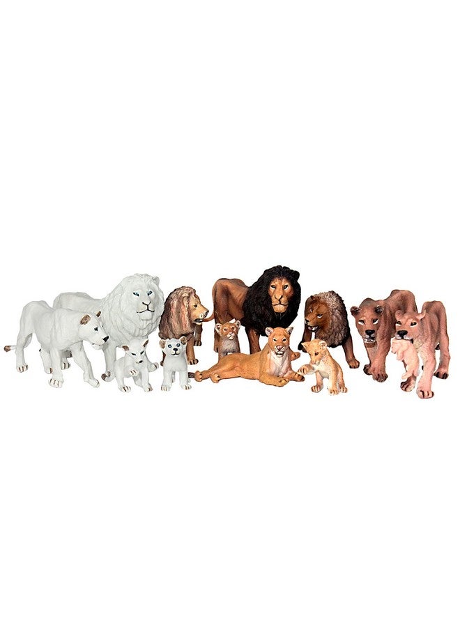 FUNSHOWCASE African Jungle Animals Toy Lions Figure Realistic Plastic Figurine Playset Lot 13-Piece - Image 1