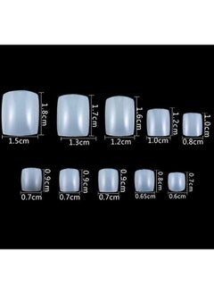 Luzen 500 Pieces False Toe Nails Art Nail Tips Artificial Nails Sticker Natural Acrylic False Toe Nails Tips (Transparent)  - Image 3