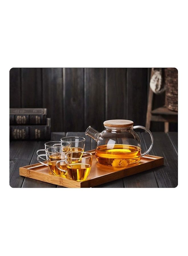 NIBEMINENT Heat Resistant Glass Teapot Set Clear 1000ml - Image 3