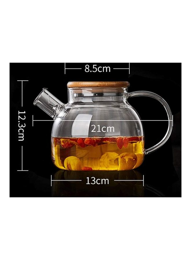 NIBEMINENT Heat Resistant Glass Teapot Set Clear 1000ml - Image 2