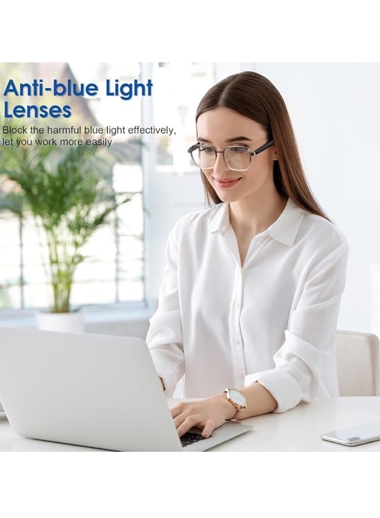 M MIAOYAN Bluetooth Smart Glasses, Photochromic Sun Lenses and Blue Light Blocking - Wireless Glasses for Calls, Music Voice Assistant - Lightweight Frames for Indoor, Outdoor Work  - Image 2
