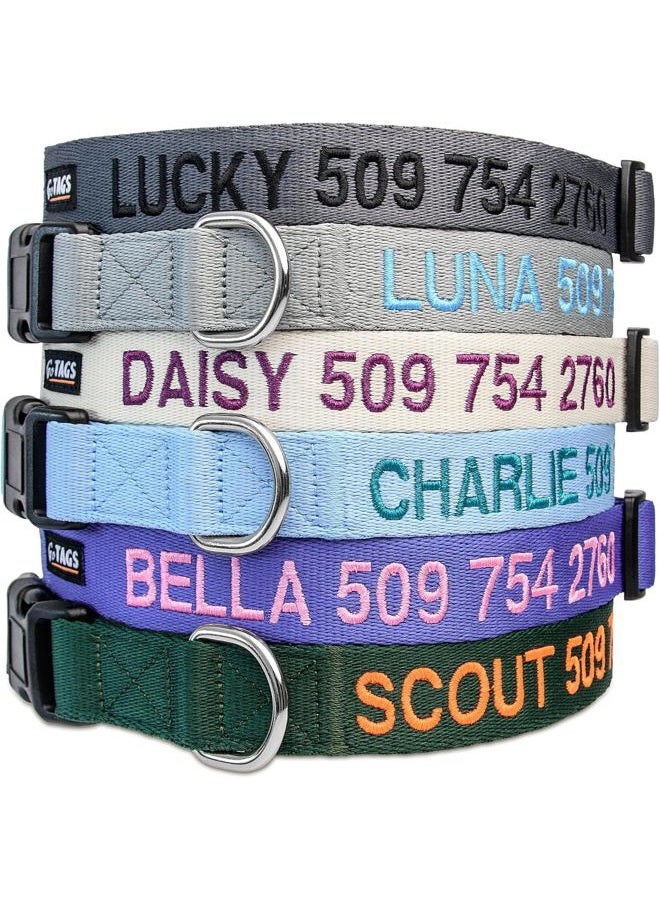 GoTags Personalized Dog Collar, Custom Embroidered Pet ID Dog Collar with Pet Name and Phone Number, Adjustable with Quick Release Snap Buckle - Small, Black - Image 1