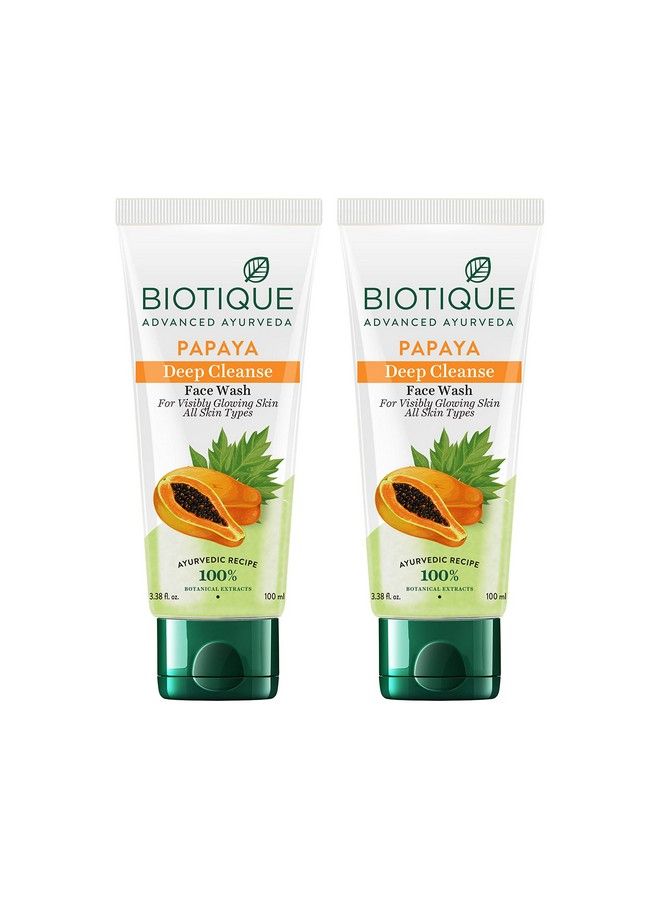 Biotique غسول وجه ببابايا لتنظيف عميق لبشرة متوهجة ظاهرة لجميع أنواع البشرة 2X100مل (عبوة من 2) - Image 2