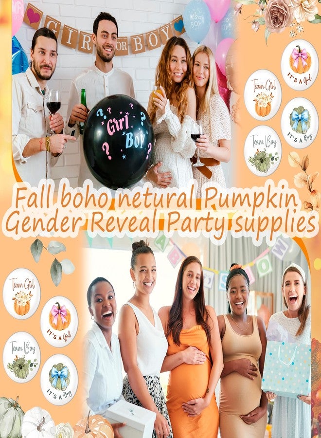 Highergo 48 Pcs Thanksgiving Fall Pumpkins Gender Reveal Pins Button Team Boy or Girl Pins Thanksgiving Gender Reveal Games Decorations Blue Pink Badge New Baby Shower Favors for Guests Party Supplies - Image 5