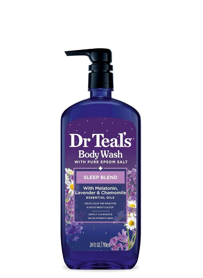 Dr. Teals Pure Epsom Salt Body Wash Sleep Blend with Melatonin Lavender and Essential Oil 710ml 