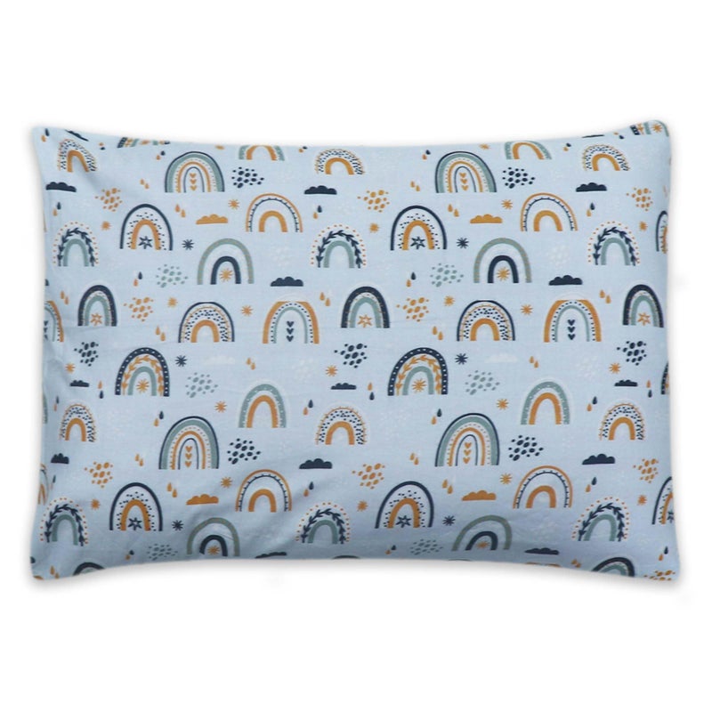 KRADYL KROFT Toddler Pillow with 100% Cotton Removable Cover - 20 X 15 Inches | Children Pillows | Baby Pillows - Rainbow Rain - Image 1