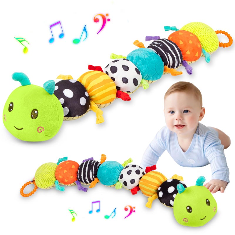 TOHIBEE Baby Stuffed Animal Toys for 06 612 Months Baby Musical Caterpillar Tummy Time Toys for Babies 3 6 9 12 18 Months Newborn Infant Sensory Toys Gifts for 1 2 Year Old Boys Girls - Image 2
