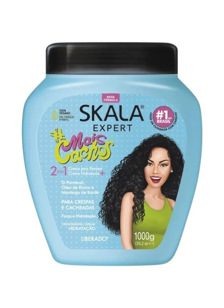 Scala 2 in 1 Miss Cachos Healing Cream for Curly and Wavy Hair, Styling Cream, Larger Pack 1000g