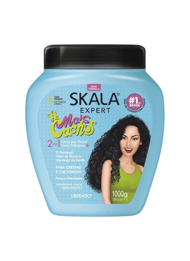 Scala 2 in 1 Miss Cachos Healing Cream for Curly and Wavy Hair, Styling Cream, Larger Pack 1000g