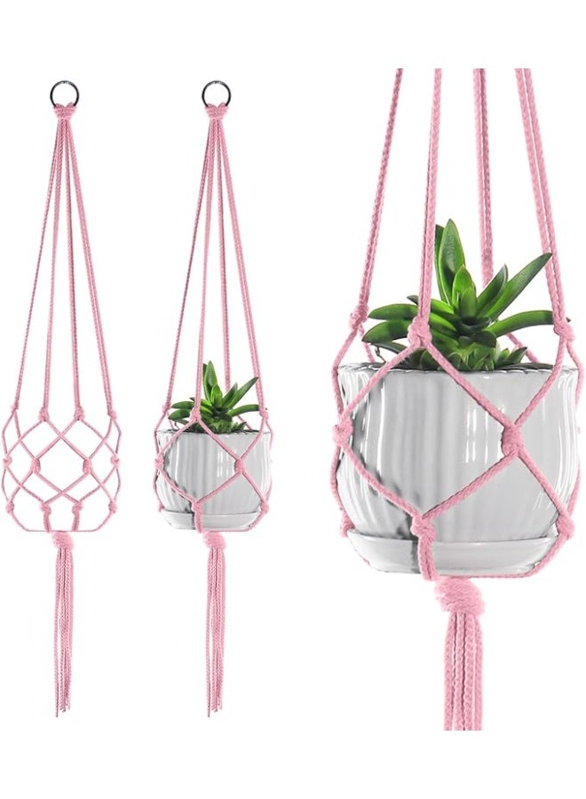 انتيكيانو مكرمية معلقة نباتات – ديكور يدوي من القطن – الطول ‎105‎ سم. - Image 1