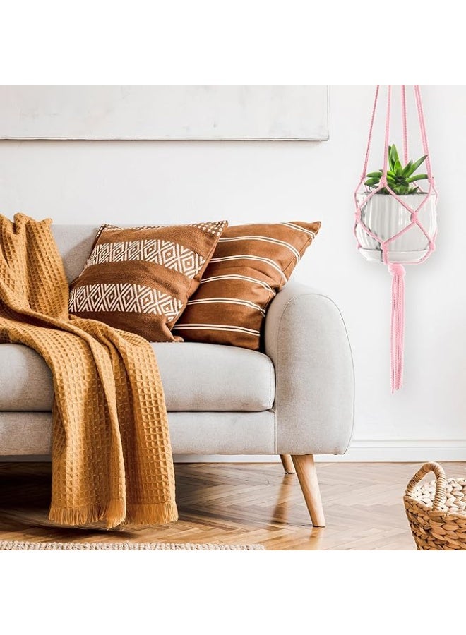 انتيكيانو مكرمية معلقة نباتات – ديكور يدوي من القطن – الطول ‎105‎ سم. - Image 4