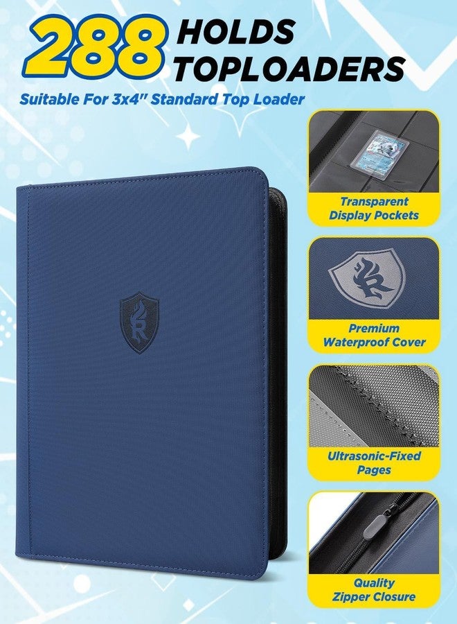 Relaehih 9 Pocket Top Loading Binder with Zipper - Holds 288 Toploads Card Album - Image 3