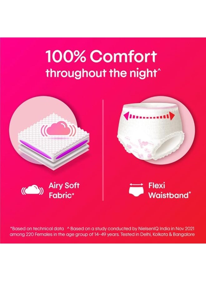 Kotex Overnight Period Panties (Medium/Large size, pack of 4 panties) for heavy flow period protection | with 360 degree anti-leakage design & airy-soft fabric | 1 panty = ~3 regular pads - Image 4