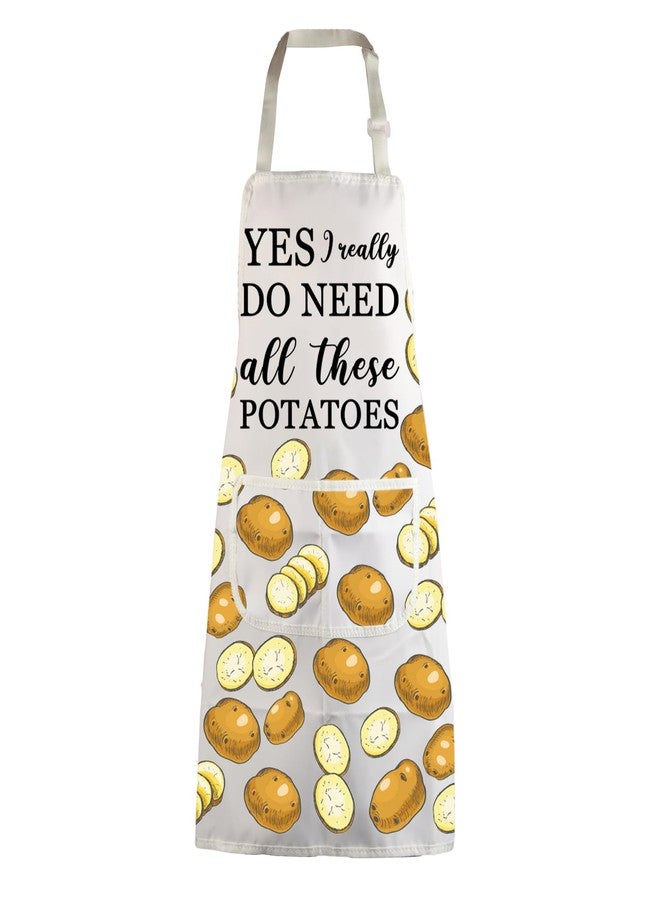 MBMSO Potato Lovers Gifts Funny Potato Bib Apron I Really do Need all these Potatoes Apron French Fries Potato Chips Aprons (Potato Apron-w), Standard - Image 1