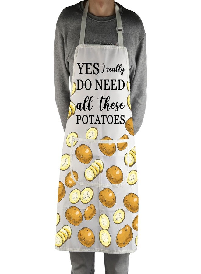 MBMSO Potato Lovers Gifts Funny Potato Bib Apron I Really do Need all these Potatoes Apron French Fries Potato Chips Aprons (Potato Apron-w), Standard - Image 4