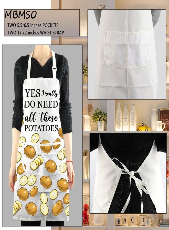 MBMSO Potato Lovers Gifts Funny Potato Bib Apron I Really do Need all these Potatoes Apron French Fries Potato Chips Aprons (Potato Apron-w), Standard - Image 3