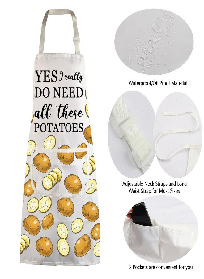 MBMSO Potato Lovers Gifts Funny Potato Bib Apron I Really do Need all these Potatoes Apron French Fries Potato Chips Aprons (Potato Apron-w), Standard - Image 5