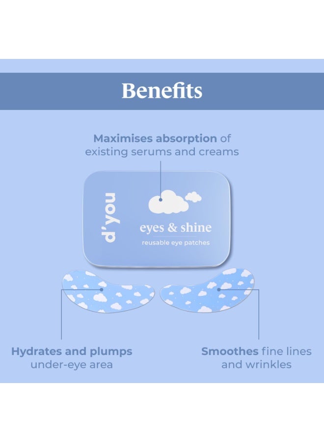 ديو d'you Eyes & Shine: لصقات قابلة لإعادة الاستخدام لمنطقة تحت العين لعلاج الهالات السوداء | تساعد في الحد من الانتفاخ | مصنوعة من السيليكون الطبي بنسبة 100% للرجال والنساء - قطعة واحدة - Image 3