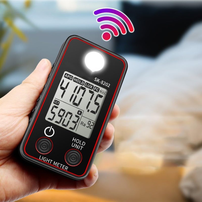 SK 8 202 Digital Light Meter Lux Color Temperature CRI Measurement 0 5 300000 Lux - Image 4
