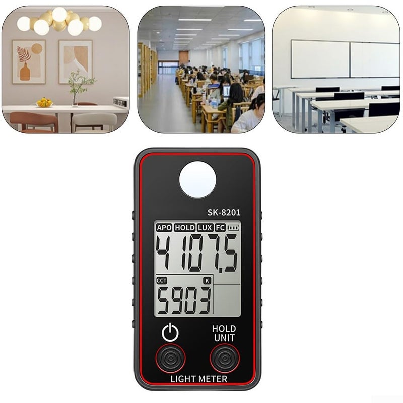 SK 8 202 Digital Light Meter Lux Color Temperature CRI Measurement 0 5 300000 Lux - Image 5