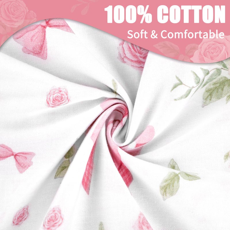 Jundetye Baby Lounger Cover for Boys Girls, Reversible Baby Nest Cover, Adjustable Baby Lounger Replaceable Cover for Infant Newborn, Portable and Machine Washable, Cotton Pink Rose Cover Only - Image 2