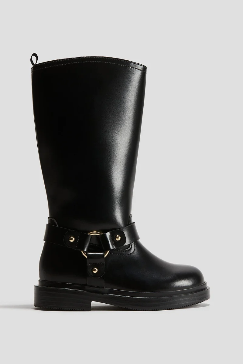 H&M Calf-High Biker Boots