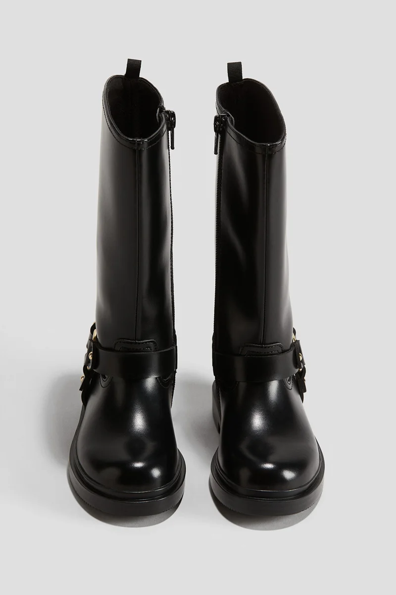 H&M Calf-High Biker Boots