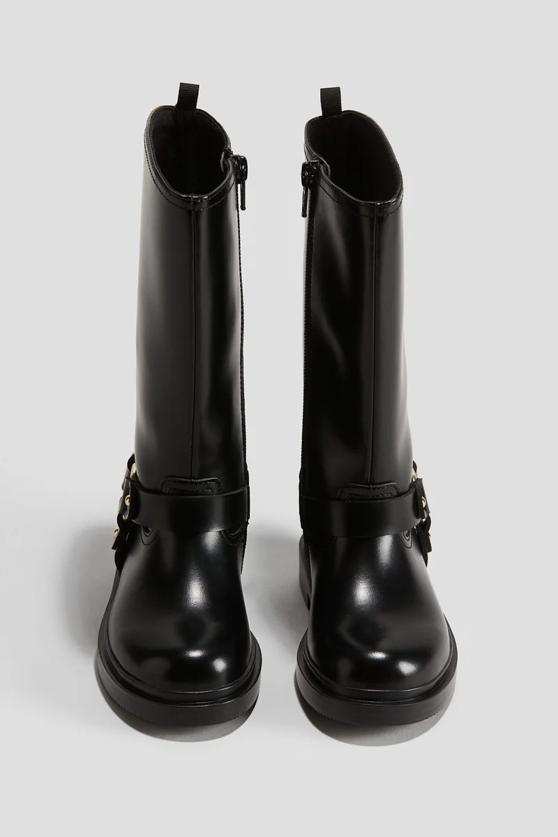 H&M Calf-High Biker Boots