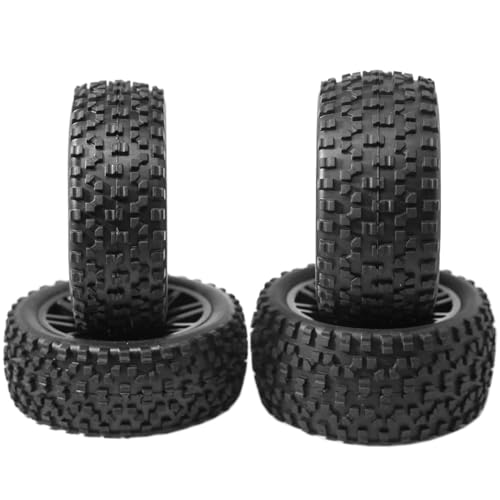 Vgoohobby OD 88mm/3.46"12mm Hex Wheel Rims Rubber Tires with Sponge Replacement for 1/10 RC Off-Road Buggy Car,Black - Image 5