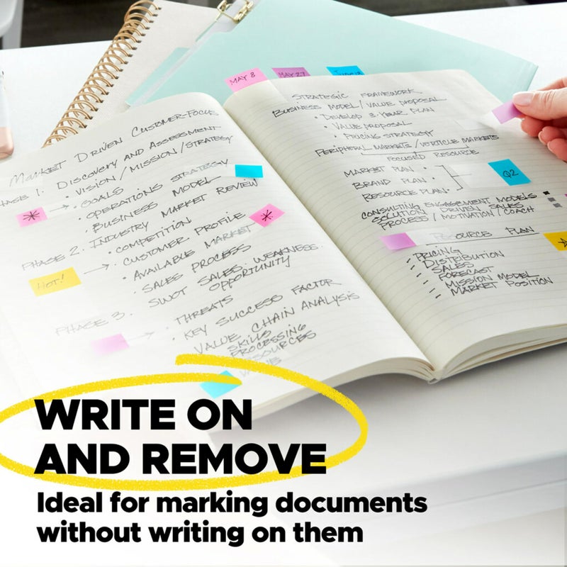 Post It عبوة علم بوست-إت، 4 موزعات محمولة/عبوة، 120 علم بعرض .94 بوصة و200 علم بعرض .47 بوصة، ألوان متنوعة (683-XL1) - Image 5