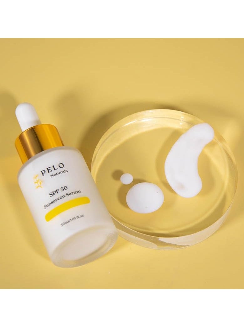 Pelo سيروم واقي من الشمس للوجه SPF50، حماية للبشرة، واقي شمس معدني واسع الطيف مع أكسيد الزنك وثاني أكسيد التيتانيوم، سريع الامتصاص، قاعدة لمسة رطبة، برائحة خفيفة - Image 3