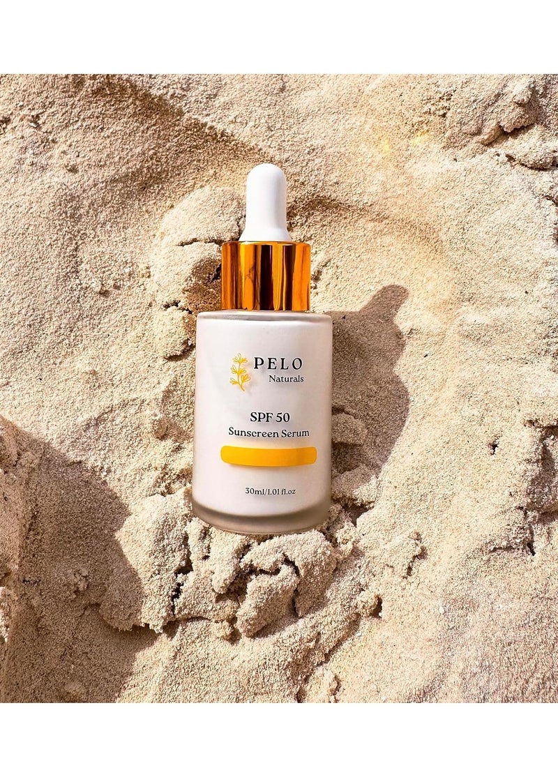 Pelo سيروم واقي من الشمس للوجه SPF50، حماية للبشرة، واقي شمس معدني واسع الطيف مع أكسيد الزنك وثاني أكسيد التيتانيوم، سريع الامتصاص، قاعدة لمسة رطبة، برائحة خفيفة - Image 4