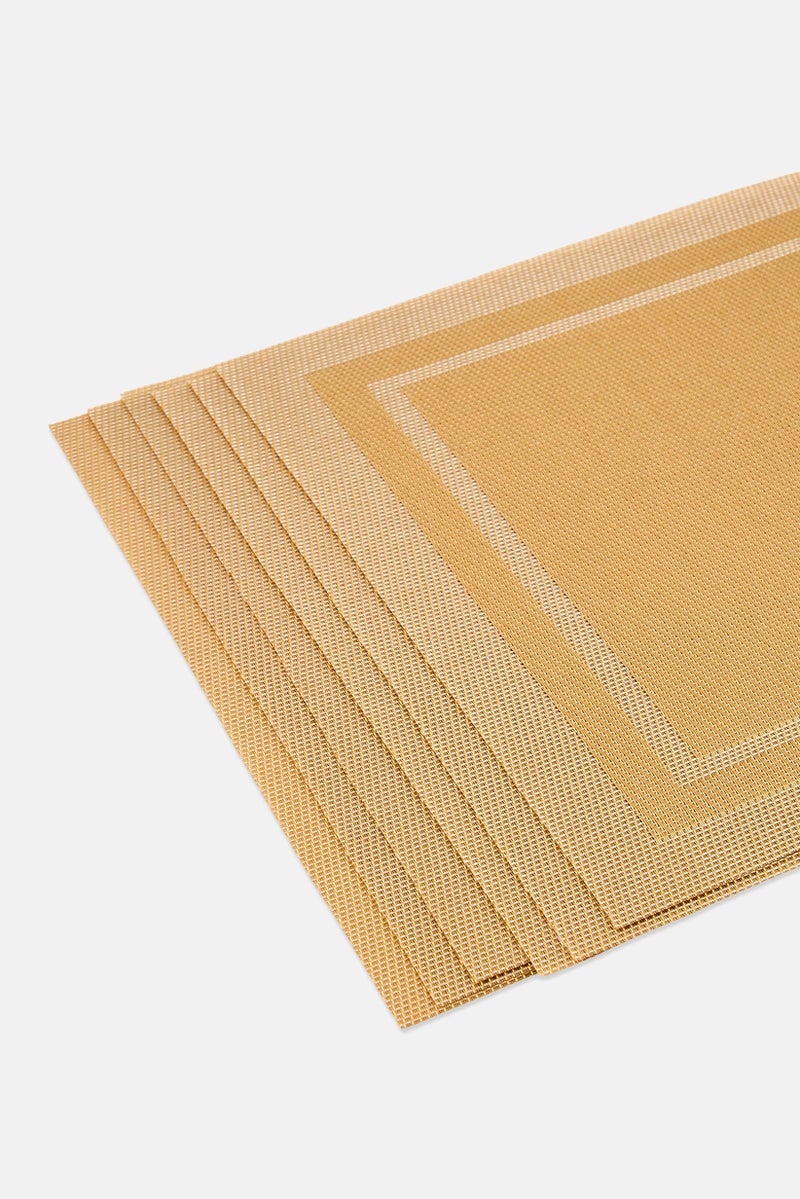 YOTO 6 Pieces Table Mats, Gold - Image 2