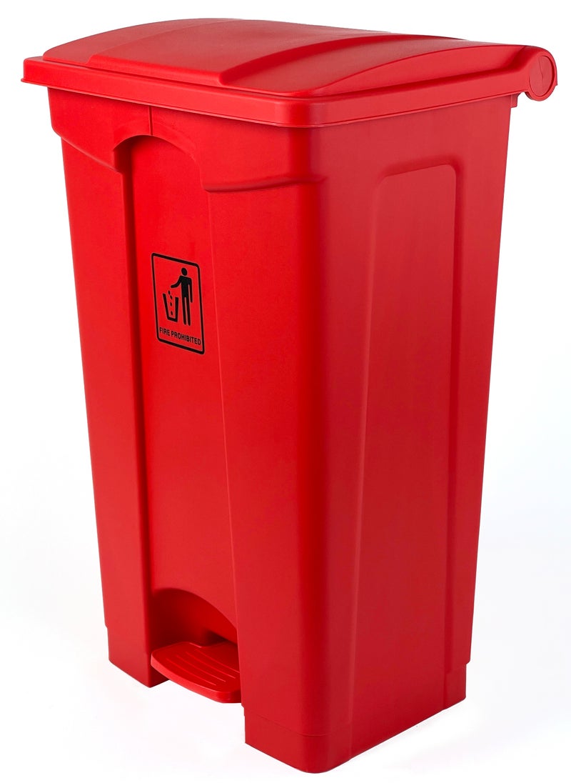 Generic - Step Trash Bin | Plastic Matte Finish | Functional Waste & Garbage Waste Bin | Suitable For Homes, Villas, Large Areas & Communal Spaces | Red | 87 Liters - Image 1