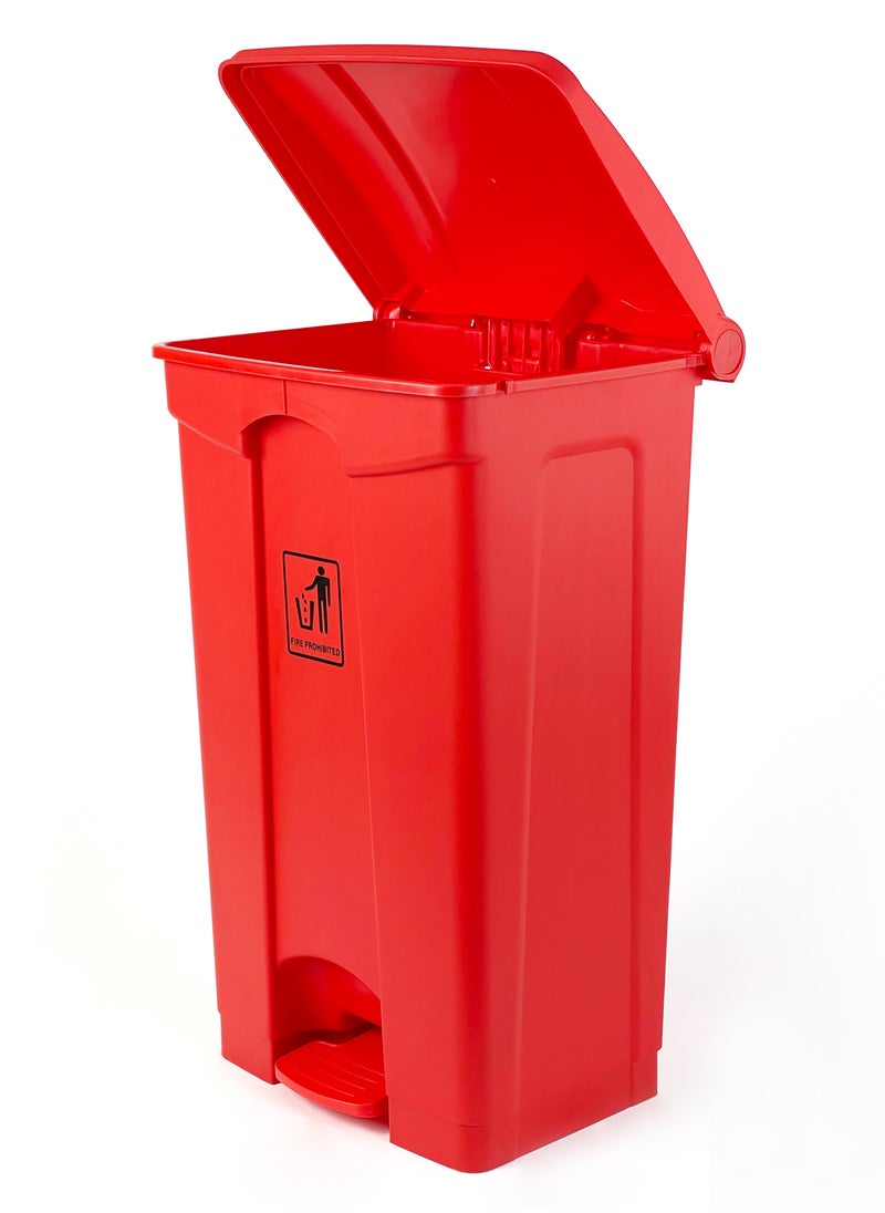 Generic - Step Trash Bin | Plastic Matte Finish | Functional Waste & Garbage Waste Bin | Suitable For Homes, Villas, Large Areas & Communal Spaces | Red | 87 Liters - Image 1